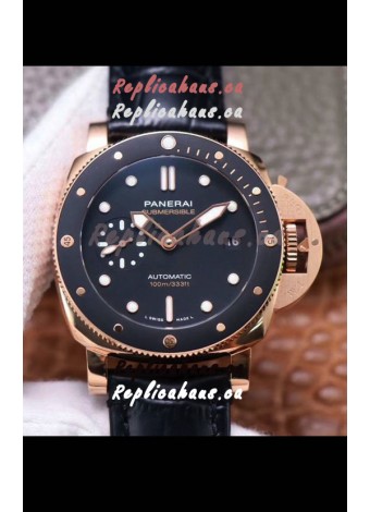 Panerai Submersible PAM974 Rose Gold 1:1 Mirror Quality Replica Swiss P9010 Movement