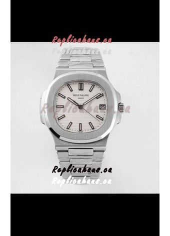 Patek Philippe Nautilus 5711/1A-011 1:1 Mirror Swiss Replica Watch in White Dial 904L Steel 