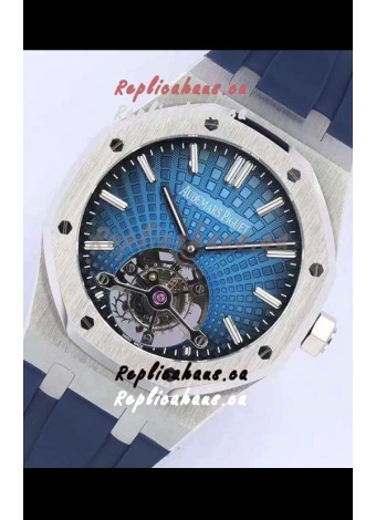 Audemars Piguet Royal Oak Tourbillon 41mm Blue Dial in 904L Steel Case Rubber Strap