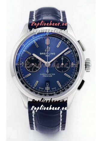 Breitling Premier B01 Chronograph 42 Edition Watch 1:1 Mirror Quality in Blue Dial 