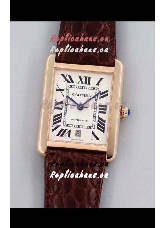 Cartier Tank Solo Swiss Automatic Watch in Rose Gold Plating 31MM Wide 