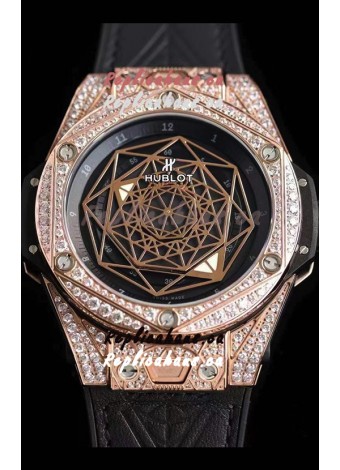 Hublot Big Bang Sang Bleu 45MM Stainless Steel Diamonds Edition Swiss Replica Watch