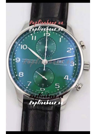 IWC Portuguese Chronograph Swiss Replica Watch in Steel Case - 1:1 Mirror Replica Edition