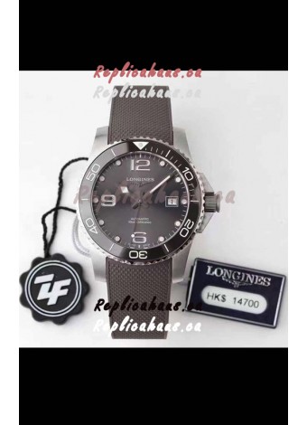 Longines HydroConquest 1:1 Mirror Swiss Replica Watch in Grey Dial Rubber Strap