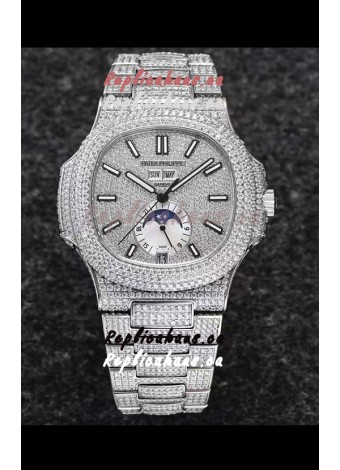 Patek Philippe Nautilus 5726A 1:1 Mirror Swiss Watch - Diamonds Casing/Dial