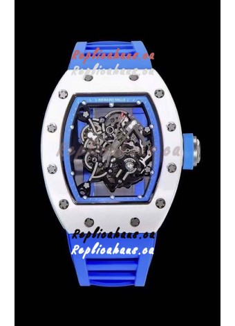 Richard Mille RM055 Ceramic Casing 1:1 Mirror Replica Watch in Blue Strap 