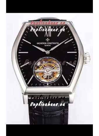 Vacheron Constantin Malte Tourbillon 1:1 Mirror Stainless Steel Swiss Replica Black Dial 