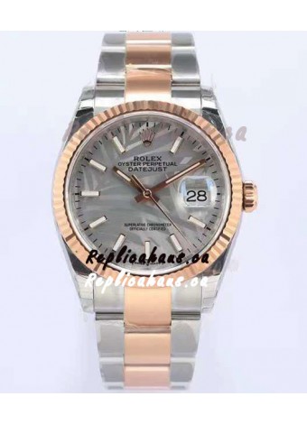 Rolex Datejust Palm Motif Dial 36MM Cal.3135 Movement Swiss Replica Watch in 904L Two Tone Casing