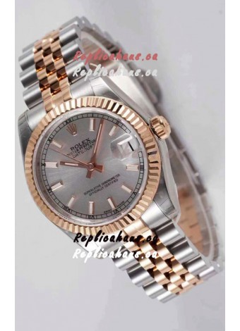 Rolex Datejust 31MM Cal.3135 Movement Swiss Replica Grey Dial Jubilee Strap - Ultimate 904L Steel Watch