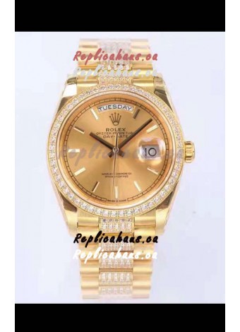 Rolex Day Date Presidential 18K Yellow Gold Watch 36MM - Gold Dial 1:1 Mirror Quality Watch