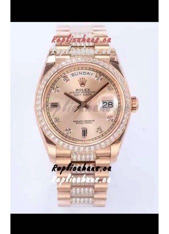Rolex Day Date Presidential Rose Gold Watch 36MM - Rose Gold Dial 1:1 Mirror Quality Watch