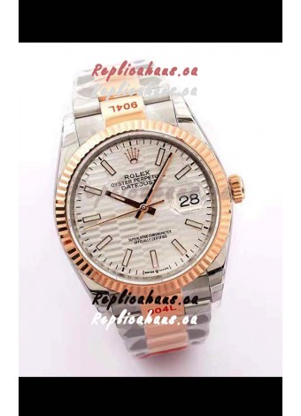 Rolex Datejust Fluted-Motif Dial 41MM Cal.3135 Movement Swiss Replica Watch in 904L Two Tone Casing