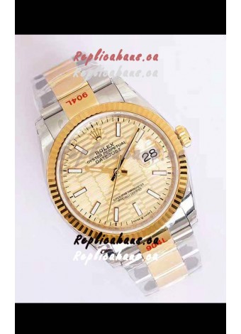 Rolex Datejust Fluted-Motif Dial 41MM Cal.3135 Movement Swiss Replica Watch in 904L Two Tone Casing