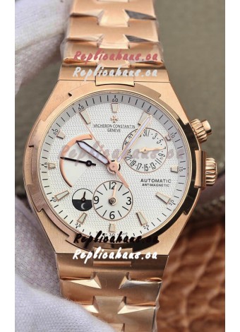 Vacheron Constantin Overseas Power Reserve Swiss Replica Watch in Rose Gold Casing