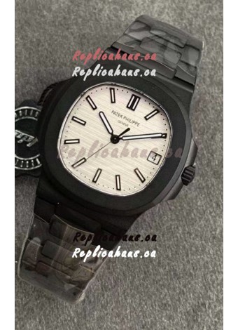 Patek Philippe Nautilus 5711 Black Venom PVD Swiss Replica Watch in White Dial 