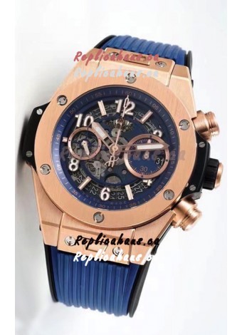 Hublot Big Bang Unico Rose Gold Blue 1:1 Mirror Edition Swiss Replica Watch