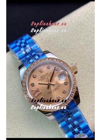 Rolex Datejust Ladies 28MM Cal.3135 Movement Swiss Replica in 904L Steel Brown Dial 
