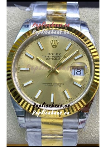 Rolex Datejust 126333 41MM Cal.3135 Swiss 1:1 Mirror Replica Watch in 904L Gold Dial 
