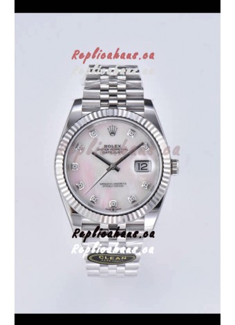 Rolex Datejust 126334 41MM ETA 3235 Swiss 1:1 Mirror Replica Watch in 904L Steel - Pearl Dial