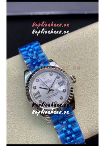 Rolex Datejust 179174 28MM Swiss Replica in 904L Steel in White Dial - 1:1 Mirror Replica