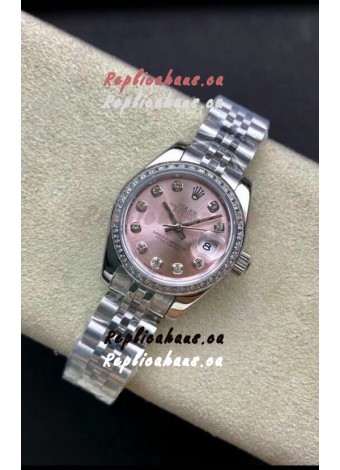 Rolex Datejust 279174 28MM Swiss Replica in 904L Steel in Pink Dial - 1:1 Mirror Replica