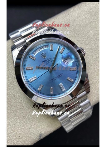 Rolex Day Date Presidential 228206 904L Steel 40MM - ICE BLUE Dial 1:1 Mirror Quality Watch