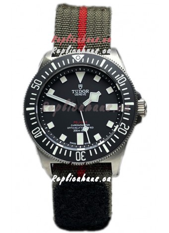Tudor Pelagos FXD Titanium Casing 1:1 Mirror Replica Black Dial in Green Nato Strap