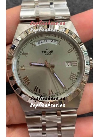 Tudor Royal Edition Watch - 1:1 Mirror Replica in Steel Casing - Grey Roman Dial