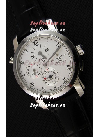 Vacheron Constantin Malte Dual Time Regulator Steel Swiss Replica Watch 