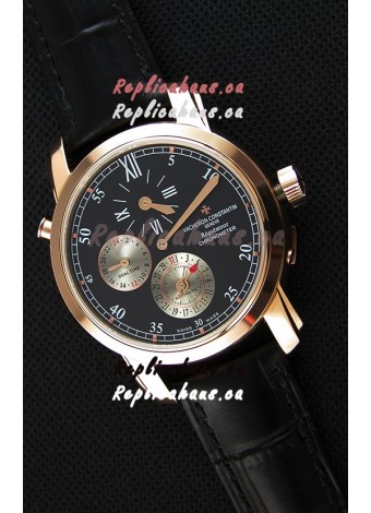 Vacheron Constantin Malte Dual Time Regulator Pink Gold Swiss Replica Watch 