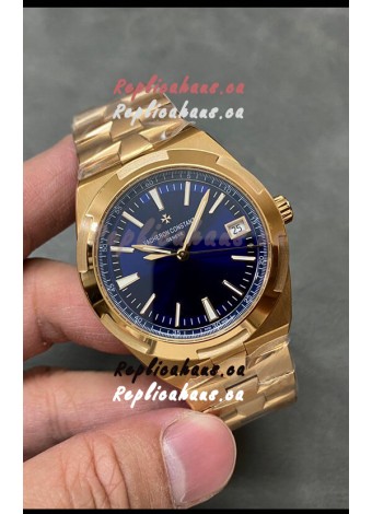 Vacheron Constantin Overseas Rose Gold 1:1 Mirror Replica Watch Blue Dial 