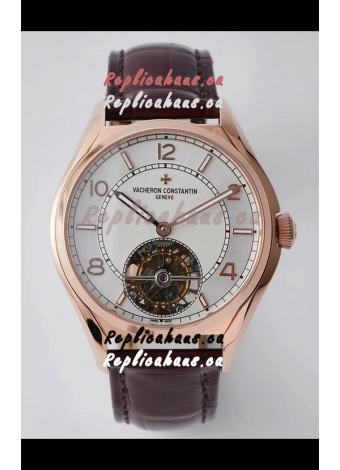 Vacheron Constantin Fiftysix Tourbillon Rose Gold Steel 1:1 Mriror Replica White Dial