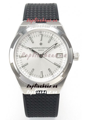 Vacheron Constantin Super Clone Overseas Edition Steel Casing and Dial in Rubber Strap
