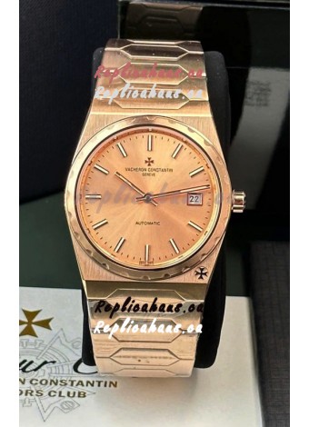 Vacheron Constantin Historiques 222 Super Clone 37MM Rose Gold Watch in Pink Dial 