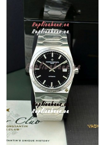 Vacheron Constantin Historiques 222 Super Clone 37MM Steel Casing Watch in Black Dial 
