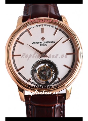 Vacheron Constantin Traditionelle Swiss Tourbillon Rose Gold 1:1 Mirror Replica Watch 