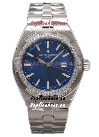 Vacheron Constantin Overseas Steel Casing Blue Dial 35MM Swiss Replica Watch 