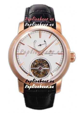Vacheron Constantin Traditionelle 14-Day Tourbillon White Dial Rose Gold 1:1 Mirror Replica Watch 