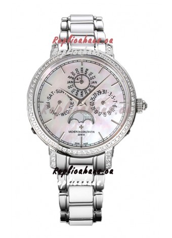 Vacheron Constantin Traditionelle Perpetual Calendar Ultra-Thin Steel Swiss Replica