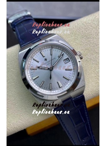 Vacheron Constantin Overseas 1:1 Mirror Swiss Replica Watch in Steel Dial - Leather Strap