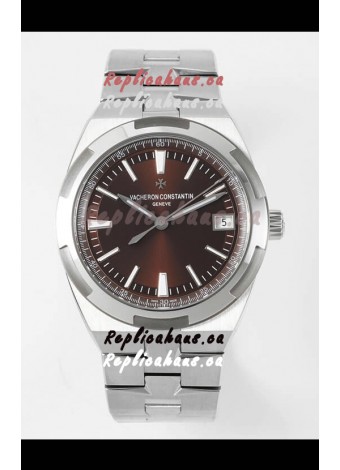 Vacheron Constantin Overseas 1:1 Mirror Swiss Replica Watch in Brown Dial - Steel Strap