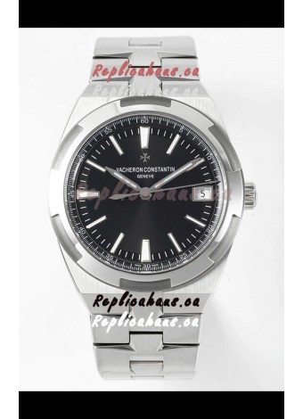 Vacheron Constantin Overseas 1:1 Mirror Swiss Replica Watch in Black Dial - Steel Strap
