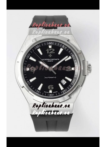 Vacheron Constantin Overseas 1:1 Mirror Swiss Replica Watch in Black Dial - Rubber Strap