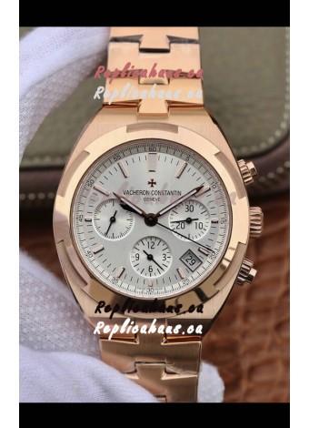 Vacheron Constantin Overseas Chronograph Swiss Replica Watch in Steel Casing Blue Dial