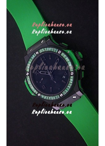 Hublot Big Bang Limited Edition All Black in Green Strap