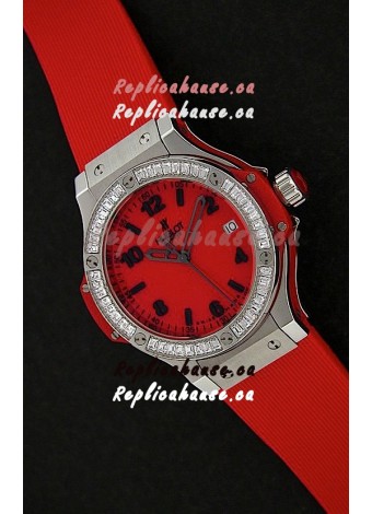 Hublot Big Bang Swiss Replica Watch in Red Dial/Strap