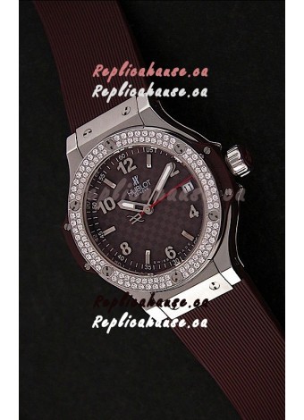Hublot Big Bang King Swiss Quartz Watch in Checkered Brown Dial