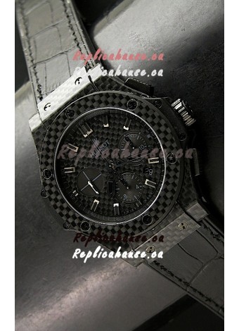 Hublot Swiss Replica Watch in Black Fibre Carbon Dial
