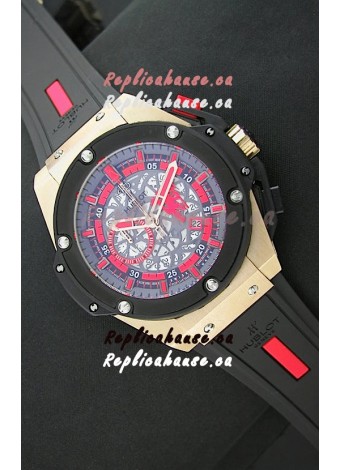 Hublot Big Bang King Power Manchester United Japanese Replica Rose Gold Watch