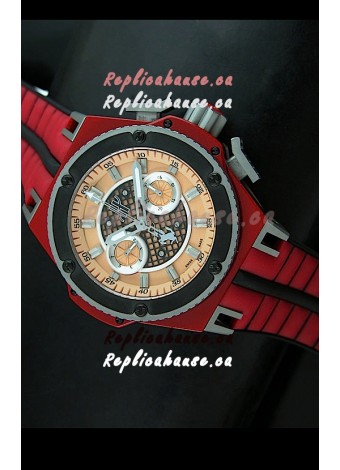 Hublot King Power Ferrari Edition Swiss Replica Watch - Red Strap